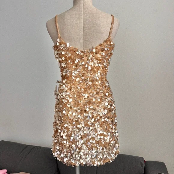Nadine Merabi Cleo Champagne Dress in Small and Medium NWT